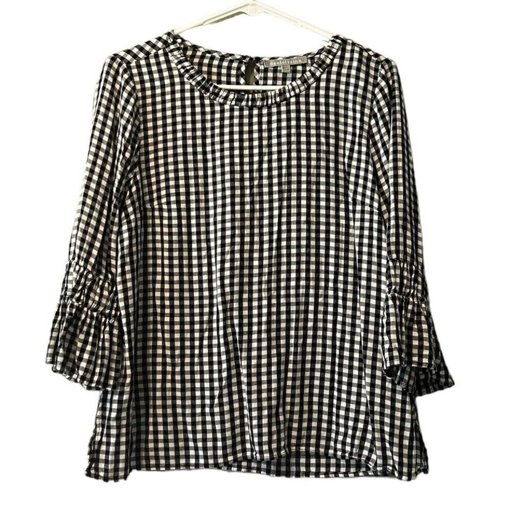 Daniel Rainn Floral Tunic‎ Blouse Size PM Preppy Boho Peasant Professional